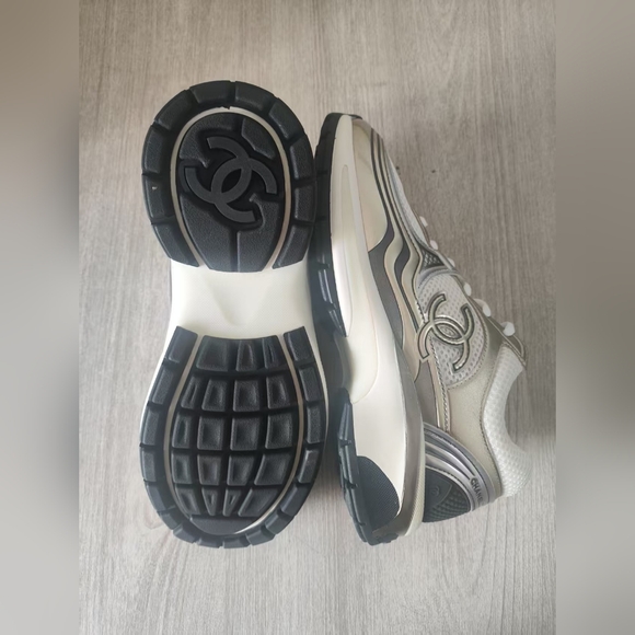 Chanel Silver and White Sneakers - Picture 6 of 6